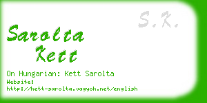 sarolta kett business card